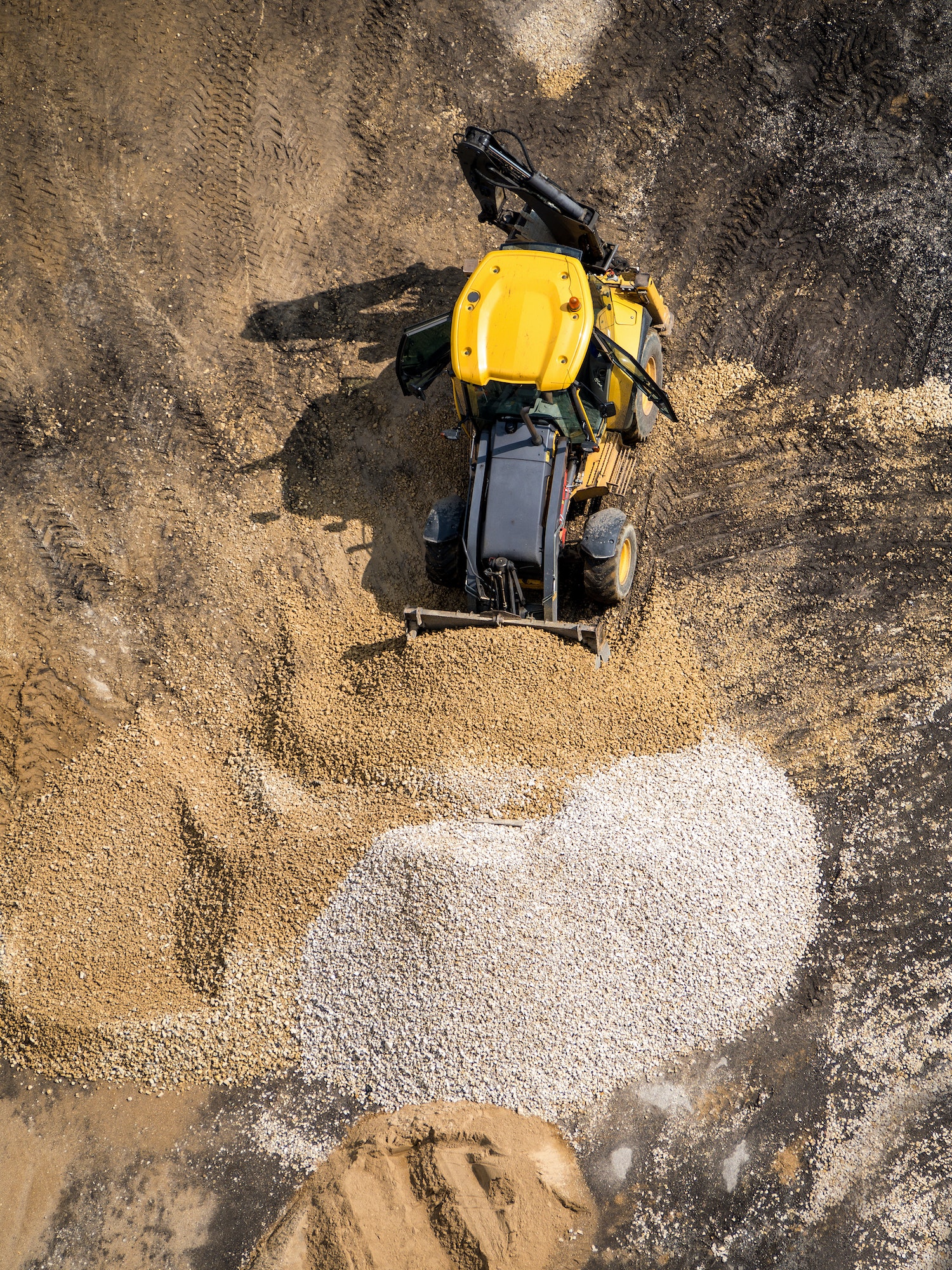 Wheeled loader at construction site